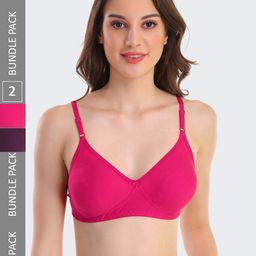 POOJA RAGENEE Pack Of 2 Full Coverage Seamless Cups Cotton Bra MQ3040_MG_WN_28B-image-7
