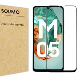 Amazon Brand - Solimo Screen Guard Tempered Full Screen Protector Edge Coverage Screen Protector for Samsung m05 Bubble Free Application | 9H Surface Hardness Tempered Glass (Pack of 1). Clear image 2