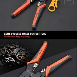 XIKKART Modular Network Crimper,Cable Stripper Cutter - RJ11 RJ12 RJ45 Connector Crimper Pliers, Network Cable Cutting Stripping Crimper Crimping Tool for Network and Telephone Cables,Ethernet Tools image 5