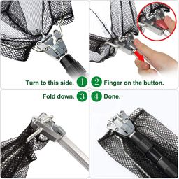 proberos Proberos® Foldable 66-Inch Telescopic Portable Fishing Landing Net With Aluminum Alloy Handle for Fish Under Two Kilograms - Suitable for Pond Fishing image 4