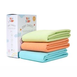 TIDY SLEEP Orange & Green 3 Pieces Waterproof & Reusable Bed Protector Baby Drysheet-image-49