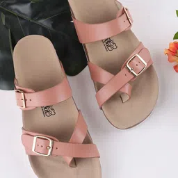 LOUD POUT Women Open Toe Flats with Buckles-picture-10