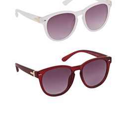 DukieKooky Unisex Kids Black Lens & Brown Round Sunglasses with-54