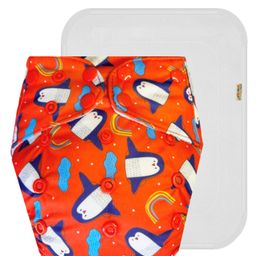 Dumbledo Cloth Diaper Reusable Adjustable Free Size Leak Proof Eco-Friendly Quick Dry Without Insert Pack of 1 - Red-15