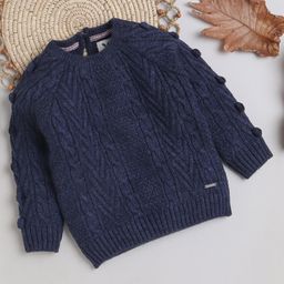 Yellow Apple DC Cotton Full Sleeves Sweater With Solid Colour - Navy Blue-image-53