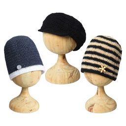Funkrafts Pack Of 3 Woollen Self Designed & Striped Beanie Caps - Multi Colour-17