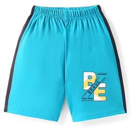 Taeko Single Jersey Knee length Shorts with Brave Text Print - Light Blue-image-12