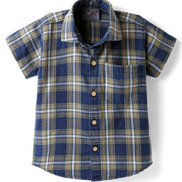 Dapper Dudes Half Sleeves Checked Shirt - Green & Blue-image-43