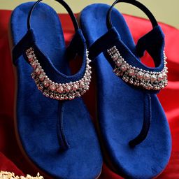 Shoetopia Tassel Embellished With Backstrap Sandals - - Blue-image-56