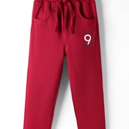 Olio Kids Looper Knit Full Length Lounge Pant With Text Print - Dark Red-picture-44
