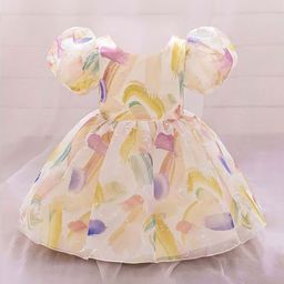 BAESD Print Net A-Line Dress-image-52