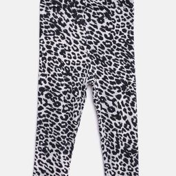 Sera Girls Off-White & Black Animal Print Leggings-image-82