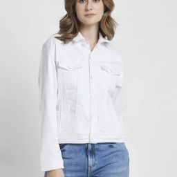 Spykar White Regular Fit - Denim Jacket-image-46