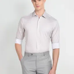 Arrow Beige Cotton Slim Fit Printed Shirt-picture-7