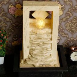 CHRONIKLE Cream Polyresin Table Top Waterfall Fountain-17