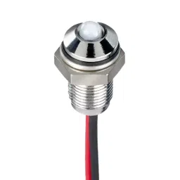 RS PRO White Panel Mount Indicator 1.8-3.3V DC, Mounting Hole Size 6 mm, Termination Type Lead Wires, IP Rating IP67, Model No 1713752-4