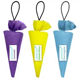 Airance 60 g Each Pure Organic, Lavender & Lemongrass Fragrance Hanging Camphor Cone Car Air Freshener Combo (Pack of 3)-image-99
