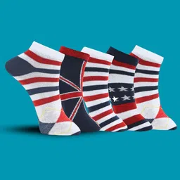 MJE Men Pack Of 5 Patterned Ankle Length Socks-13