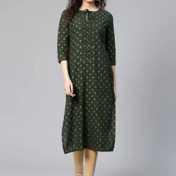 Meeranshi Green Printed Straight Kurta-image-3