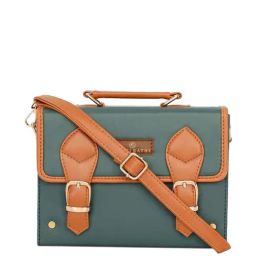 NR by Nidhi Rathi Green Solid Medium Satchel Handbag-21