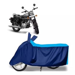 Auto Pearl Two Wheeler Cover for Royal Enfield Bullet 350 New BS6 - Cyan, Blue-image-99