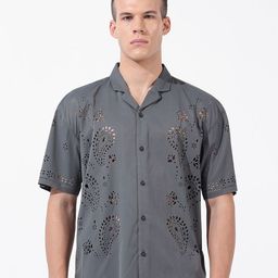 The Indian Garage Co Relaxed Fit Floral Self Design Casual Shirt-image-37