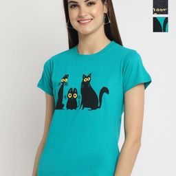 Tromko Women Pack of 3 Graphic Printed Round Neck Cotton Regular Fit T-shirts-picture-23