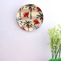 PENTADECO Beige & Red Printed Ceramic Wall Plate-69