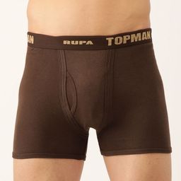 Rupa Men Set of 2 Navy Blue & Brown Solid Cotton Trunks-31