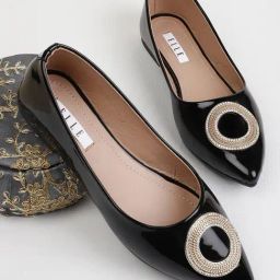 Elle Women's Black Flat Ballets-picture-39