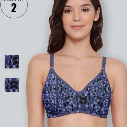 Lyra Indigo Blue Cotton Printed T-Shirt Bras - Pack Of 2-picture-14