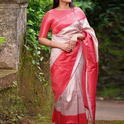 HANDSEL Woven Design Zari Pure Silk Banarasi Saree-image-69