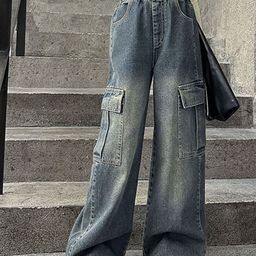 LULU & SKY Girls Wide Leg High-Rise Low Distress Heavy Fade Jeans-picture-19