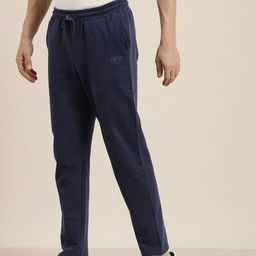 Invictus Indoor Men Navy Blue Solid Regular Fit Mid-Rise Track Pants-image-43