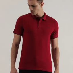 Lee Red Slim Fit Polo T-Shirt-image-12