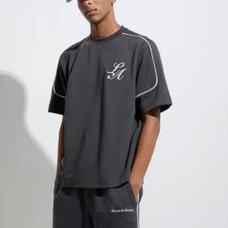 Studiofit by Westside Charcoal Relaxed-Fit Cotton-Blend T-Shirt-image-34