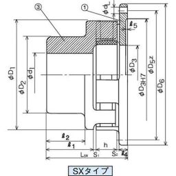 Mitsuboshi S Series SX Type Chan Coupling Overall Length 156.5 mm, Max Torque 1380 Nm, 3750 RPM, SX200St/Al-G80-image-78