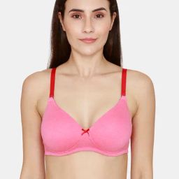 Rosaline by Zivame Pink Half Coverage T-Shirt Bra-image-57