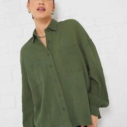 Styli Green Cotton Regular Fit Shirt-image-58
