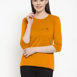 Friskers Women Gold-Toned Solid T-shirt-picture-9