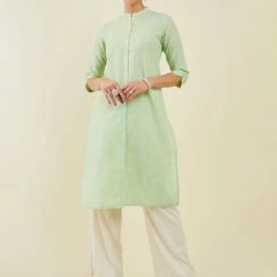 Soch Green Linen Straight Kurta-image-63
