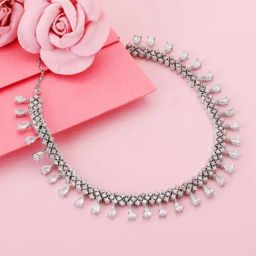 GIVA 92.5 Sterling Silver Sparkling Star Princess Necklace for Women-image-2