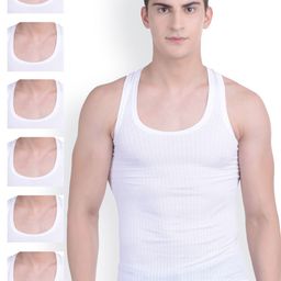 Dollar Bigboss Men Solid Pack of 7 Cotton Vest MDVE-03-PO7-43