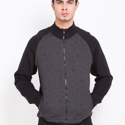 LOCOMOTIVE Black & Charcoal Grey Printed Sweatshirt-46