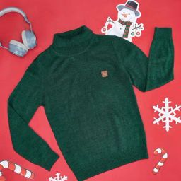 Pantaloons Junior Kids Green Regular Fit Full Sleeves Sweater-image-62