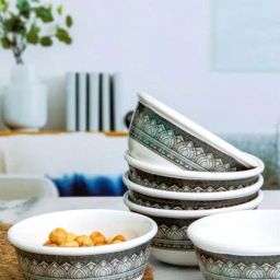 Servewell Antique Grey Melamine Veg Bowls (0.24 L) - Set of 6-16