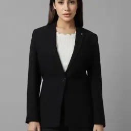 Allen Solly Black Regular Fit Formal Blazer-image-12