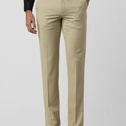 Van Heusen Men Cotton Slim Fit Mid-Rise Formal Trousers-image-57