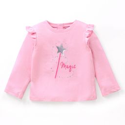 Babyhug Cotton Full Sleeves T-Shirt With Graphic Text Printed- Pink-image-64