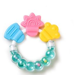 FANTASY INDIA Round Shape BPA Free Silicone Bell Teether Ring - green-16
